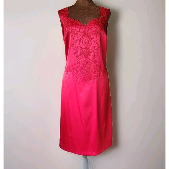CDC Dresses & Skirts - VTG CDC 90's Dress NWT Red Sheath Formal Cocktail Beaded Front Size 8‎ USA